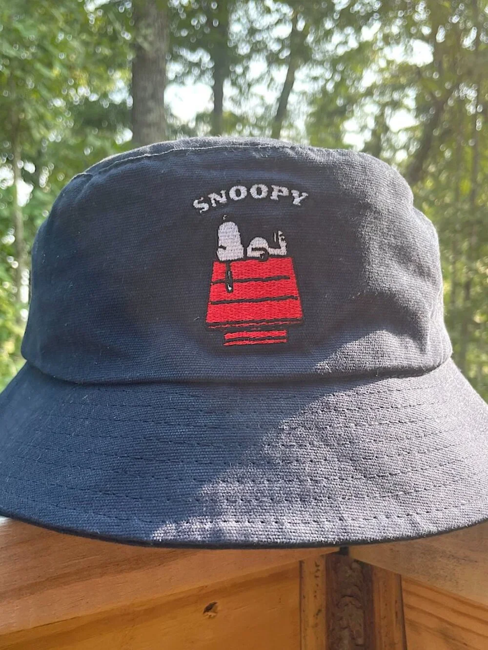 Peanuts Snoopy Bucket Hat Navy Retro Nostalgic Adult UnisexM/L 58cm US 7-1/4 EUC